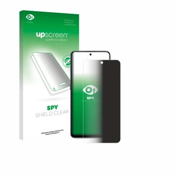 Parte frontale di una confezione del prodotto con il logo del marchio upscreen. Accanto è raffigurato il dispositivo Honor 400
