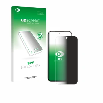 Parte frontale di una confezione del prodotto con il logo del marchio upscreen. Accanto è raffigurato il dispositivo Xiaomi 17