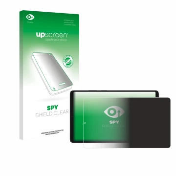 Parte frontale di una confezione del prodotto con il logo del marchio upscreen. Accanto è raffigurato il dispositivo Samsung G