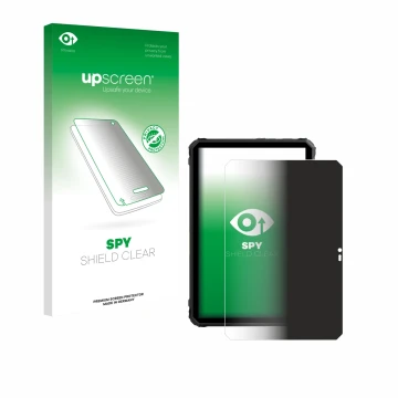 Parte frontale di una confezione del prodotto con il logo del marchio upscreen. Accanto è raffigurato il dispositivo Blackview