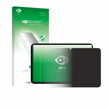 Parte frontale di una confezione del prodotto con il logo del marchio upscreen. Accanto è raffigurato il dispositivo Tabwee T6