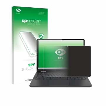 Parte frontale di una confezione del prodotto con il logo del marchio upscreen. Accanto è raffigurato il dispositivo Lenovo 13