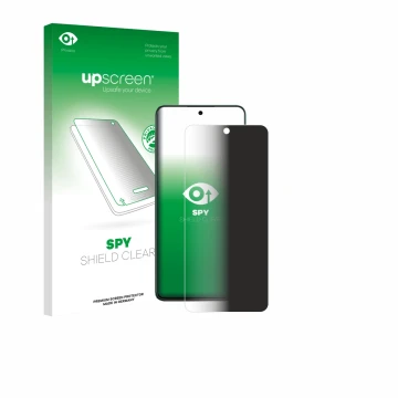 Parte frontale di una confezione del prodotto con il logo del marchio upscreen. Accanto è raffigurato il dispositivo Oppo Reno
