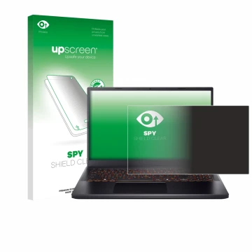 Parte frontale di una confezione del prodotto con il logo del marchio upscreen. Accanto è raffigurato il dispositivo Acer Nitr