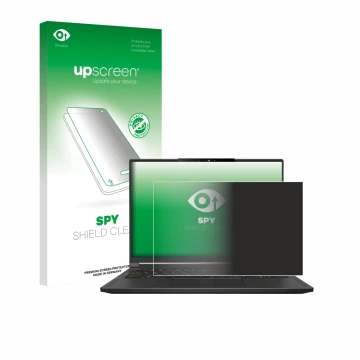 Parte frontale di una confezione del prodotto con il logo del marchio upscreen. Accanto è raffigurato il dispositivo MSI Steal