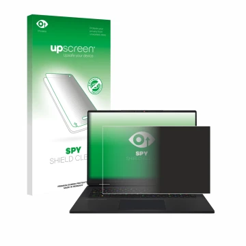 Parte frontale di una confezione del prodotto con il logo del marchio upscreen. Accanto è raffigurato il dispositivo MSI Titan