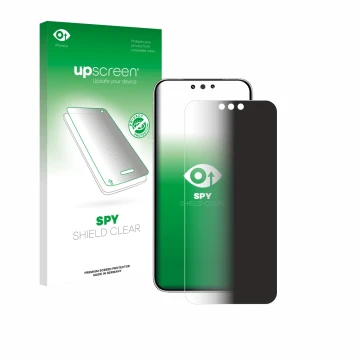 Parte frontale di una confezione del prodotto con il logo del marchio upscreen. Accanto è raffigurato il dispositivo Huawei Ma