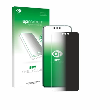 Parte frontale di una confezione del prodotto con il logo del marchio upscreen. Accanto è raffigurato il dispositivo Huawei Ma