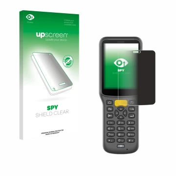 Parte frontale di una confezione del prodotto con il logo del marchio upscreen. Accanto è raffigurato il dispositivo Newland M