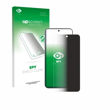 Parte frontale di una confezione del prodotto con il logo del marchio upscreen. Accanto è raffigurato il dispositivo Oppo F31 