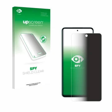 Parte frontale di una confezione del prodotto con il logo del marchio upscreen. Accanto è raffigurato il dispositivo Oppo A5 c