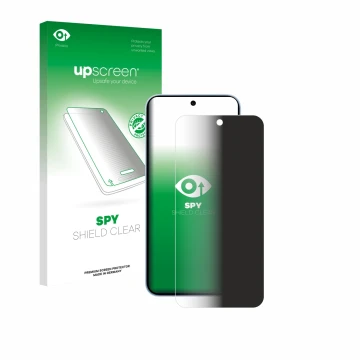 Parte frontale di una confezione del prodotto con il logo del marchio upscreen. Accanto è raffigurato il dispositivo Oppo Reno