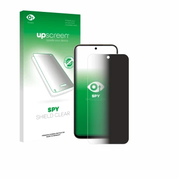Parte frontale di una confezione del prodotto con il logo del marchio upscreen. Accanto è raffigurato il dispositivo Oppo A6t 