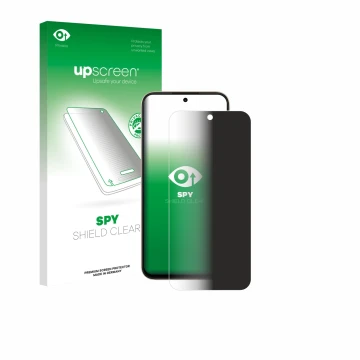 Parte frontale di una confezione del prodotto con il logo del marchio upscreen. Accanto è raffigurato il dispositivo Oppo A6t 