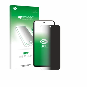 Parte frontale di una confezione del prodotto con il logo del marchio upscreen. Accanto è raffigurato il dispositivo Oppo A6c 