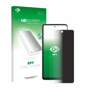 Parte frontale di una confezione del prodotto con il logo del marchio upscreen. Accanto è raffigurato il dispositivo Oppo A5x 