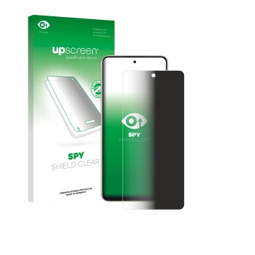Parte frontale di una confezione del prodotto con il logo del marchio upscreen. Accanto è raffigurato il dispositivo Oppo A5 E