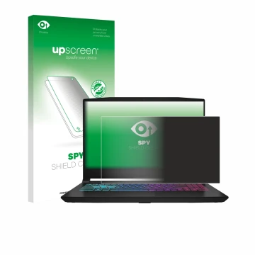 Parte frontale di una confezione del prodotto con il logo del marchio upscreen. Accanto è raffigurato il dispositivo MSI Katan