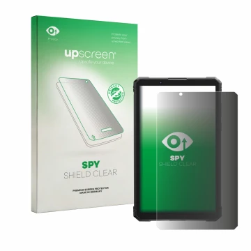 Parte frontale di una confezione del prodotto con il logo del marchio upscreen. Accanto è raffigurato il dispositivo Hotwav R1