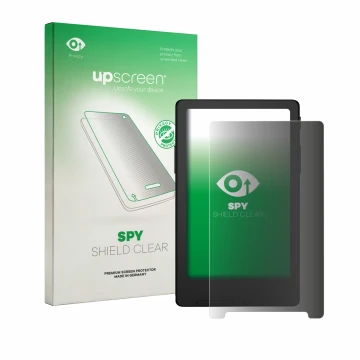 Parte frontale di una confezione del prodotto con il logo del marchio upscreen. Accanto è raffigurato il dispositivo Xteink X4