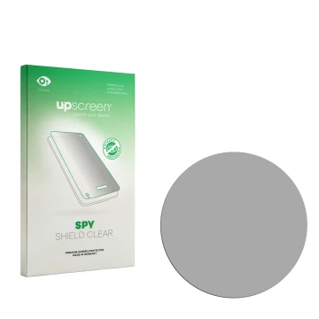 Parte frontale di una confezione del prodotto con il logo del marchio upscreen. Accanto si trova la protezione per lo schermo 