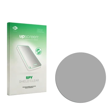 Parte frontale di una confezione del prodotto con il logo del marchio upscreen. Accanto si trova la protezione per lo schermo 