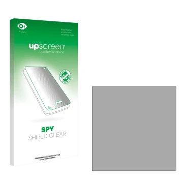 Parte frontale di una confezione del prodotto con il logo del marchio upscreen. Accanto si trova la protezione per lo schermo 