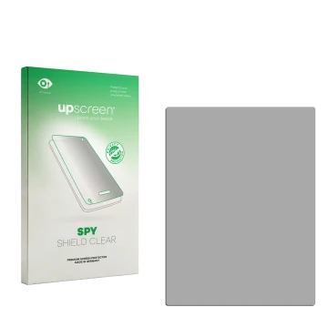 Parte frontale di una confezione del prodotto con il logo del marchio upscreen. Accanto si trova la protezione per lo schermo 