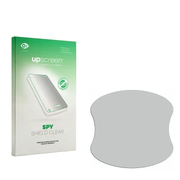 Parte frontale di una confezione del prodotto con il logo del marchio upscreen. Accanto si trova la protezione per lo schermo 