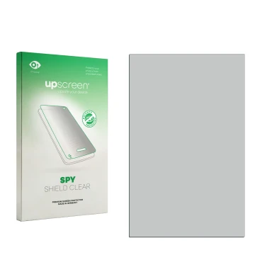 Parte frontale di una confezione del prodotto con il logo del marchio upscreen. Accanto si trova la protezione per lo schermo 