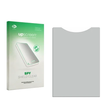 Parte frontale di una confezione del prodotto con il logo del marchio upscreen. Accanto si trova la protezione per lo schermo 