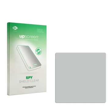 Parte frontale di una confezione del prodotto con il logo del marchio upscreen. Accanto si trova la protezione per lo schermo 