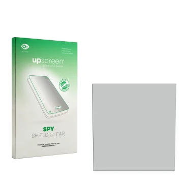 Parte frontale di una confezione del prodotto con il logo del marchio upscreen. Accanto si trova la protezione per lo schermo 