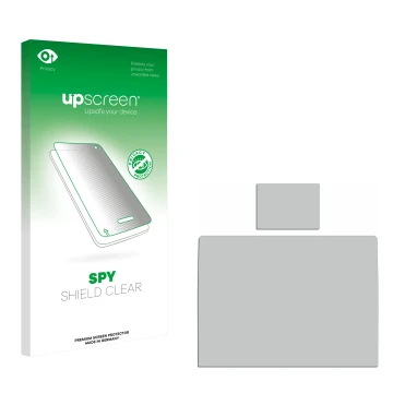 Parte frontale di una confezione del prodotto con il logo del marchio upscreen. Accanto si trova la protezione per lo schermo 