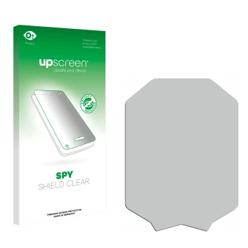 Parte frontale di una confezione del prodotto con il logo del marchio upscreen. Accanto si trova la protezione per lo schermo 