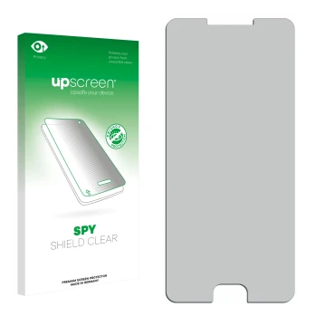 Parte frontale di una confezione del prodotto con il logo del marchio upscreen. Accanto si trova la protezione per lo schermo 