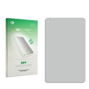 Parte frontale di una confezione del prodotto con il logo del marchio upscreen. Accanto si trova la protezione per lo schermo 