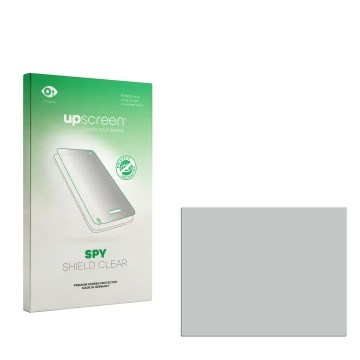 Parte frontale di una confezione del prodotto con il logo del marchio upscreen. Accanto si trova la protezione per lo schermo 