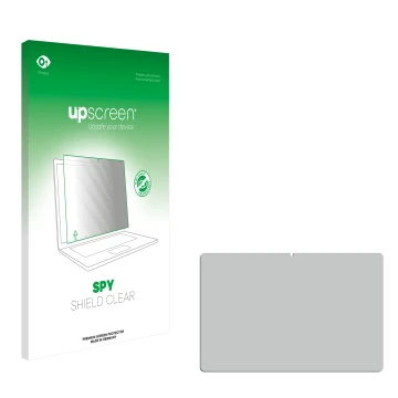Parte frontale di una confezione del prodotto con il logo del marchio upscreen. Accanto si trova la protezione per lo schermo 