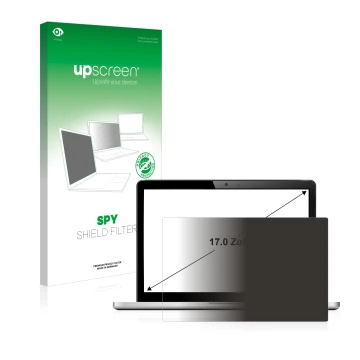 Parte frontale di una confezione del prodotto con il logo del marchio upscreen. Accanto è raffigurato il dispositivo con la re