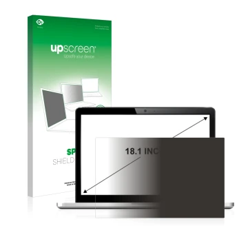 Parte frontale di una confezione del prodotto con il logo del marchio upscreen. Accanto è raffigurato il dispositivo con la re