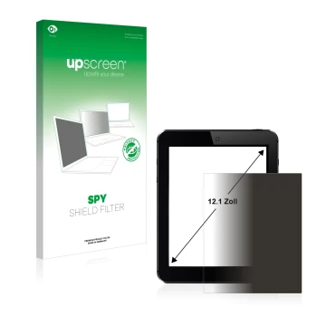 Parte frontale di una confezione del prodotto con il logo del marchio upscreen. Accanto è raffigurato il dispositivo con la re