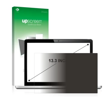 Parte frontale di una confezione del prodotto con il logo del marchio upscreen. Accanto è raffigurato il dispositivo con la re