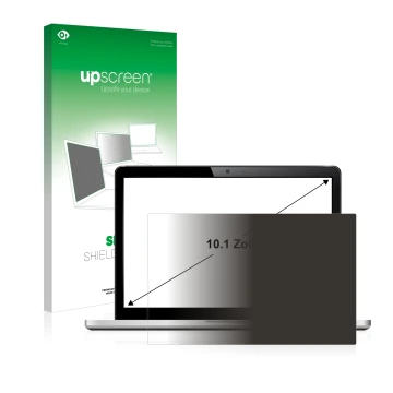 Parte frontale di una confezione del prodotto con il logo del marchio upscreen. Accanto è raffigurato il dispositivo con la re