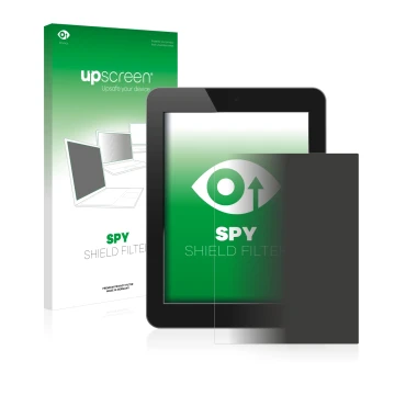 Parte frontale di una confezione del prodotto con il logo del marchio upscreen. Accanto è raffigurato il dispositivo con la re