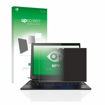 Parte frontale di una confezione del prodotto con il logo del marchio upscreen. Accanto è raffigurato il dispositivo Lenovo Th