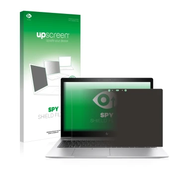 Parte frontale di una confezione del prodotto con il logo del marchio upscreen. Accanto è raffigurato il dispositivo HP EliteB