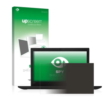 Parte frontale di una confezione del prodotto con il logo del marchio upscreen. Accanto è raffigurato il dispositivo Lenovo Th