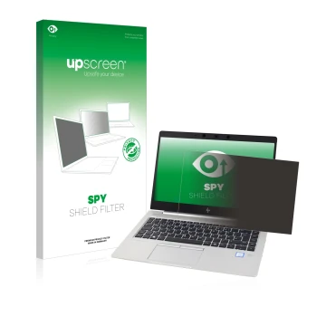 Parte frontale di una confezione del prodotto con il logo del marchio upscreen. Accanto è raffigurato il dispositivo HP EliteB