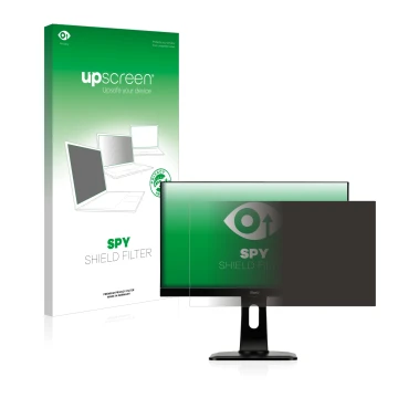Parte frontale di una confezione del prodotto con il logo del marchio upscreen. Accanto è raffigurato il dispositivo Iiyama Pr